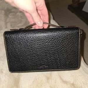 NWOT Coach Black Vintage Huge Leather Men's Zip Wallet